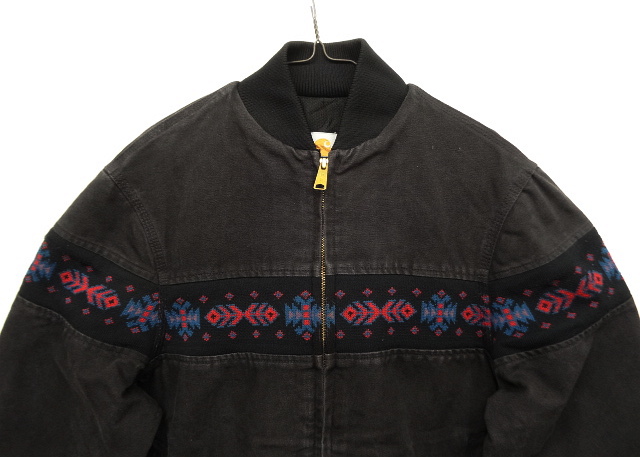 画像: 90'S CARHARTT ネイティブ柄 ダック サンタフェジャケット BLACK (VINTAGE)