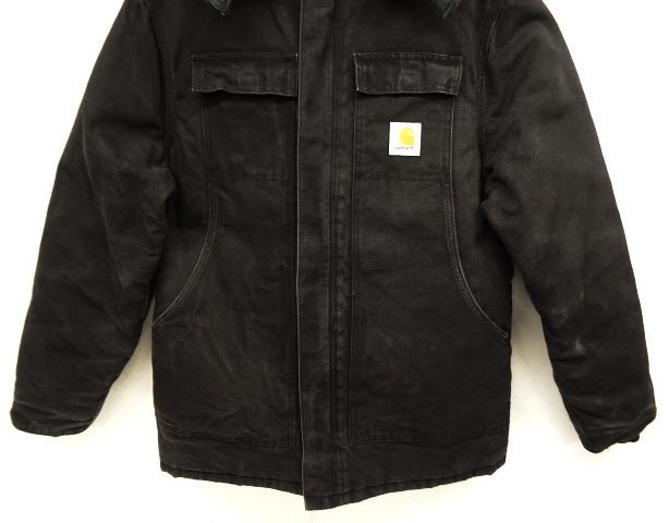 画像: 80'S CARHARTT フード付き 裏地キルティング ダックジャケット BLACK USA製 (VINTAGE)