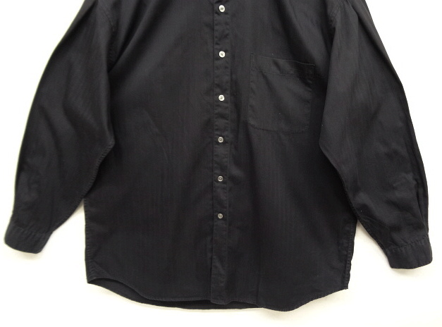 画像: 90'S PERRY ELLIS ヘリンボーンツイル ノーカラーシャツ ブラック USA製 (VINTAGE)
