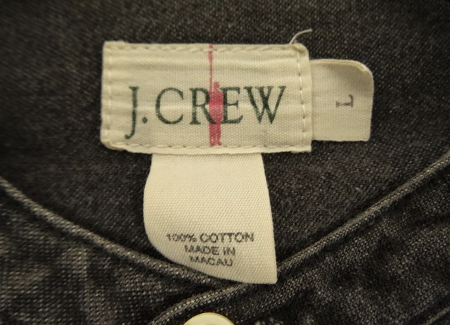 画像: 90'S J.CREW 旧タグ デニム ノーカラーシャツ ブラック (VINTAGE)
