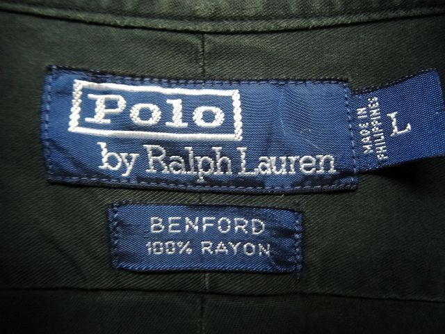 画像: 90'S RALPH LAUREN "BENFORD" レーヨン シャツ ブラック (VINTAGE)