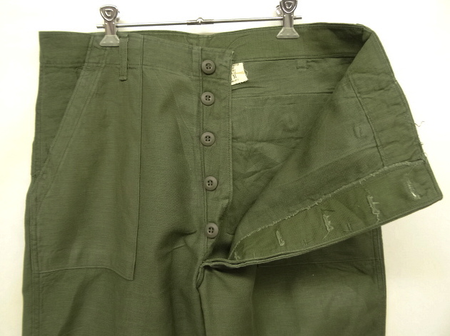 画像: 70'S アメリカ軍 US ARMY "OG107" コットンサテン ベイカーパンツ W36L31 (VINTAGE)