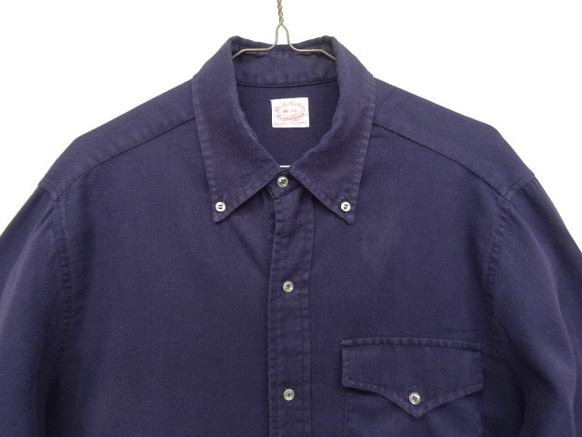 画像: 60'S BROOKS BROTHERS "6ボタン" 三角フラップ BDシャツ ネイビー USA製 (VINTAGE)