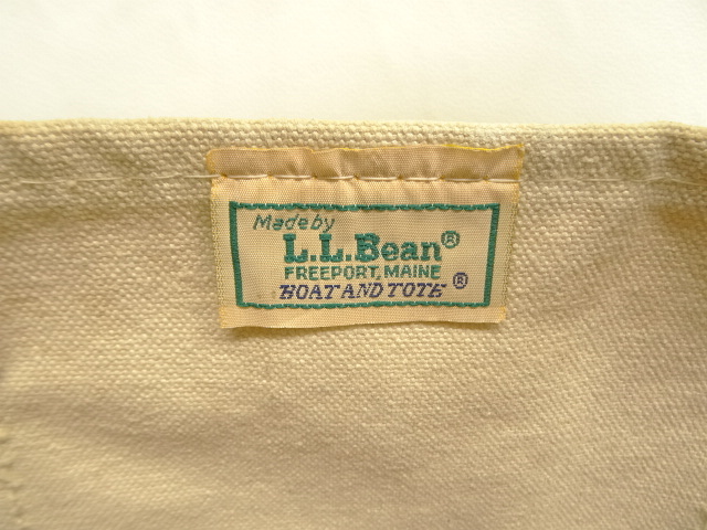 画像: 80'S LL Bean 2色タグ キャンバス トートバッグ グリーン/オフホワイト USA製 (VINTAGE)