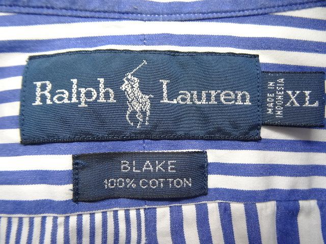 画像: 90'S RALPH LAUREN "BLAKE" ポプリン BDシャツ ランダムストライプ (VINTAGE)