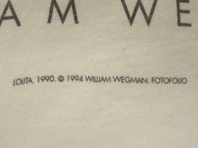 画像: 90'S WILLIAM WEGMAN "LOLITA" FOTOFOLIO製 Tシャツ ホワイト USA製 (VINTAGE)