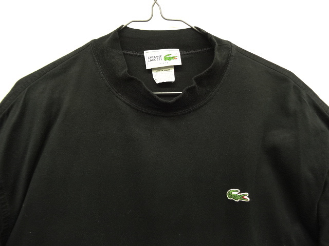 画像: 80'S CHEMISE LACOSTE モックネック 長袖 Tシャツ ブラック フランス製 (VINTAGE)