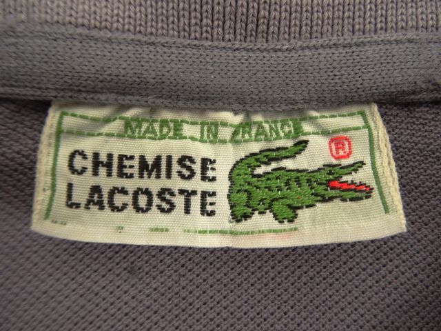 画像: 70'S CHEMISE LACOSTE ポロシャツ ダークグレー フランス製 (VINTAGE)