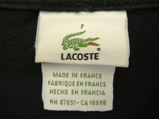 画像: 90'S CHEMISE LACOSTE ポロシャツ ブラック フランス製 (VINTAGE)