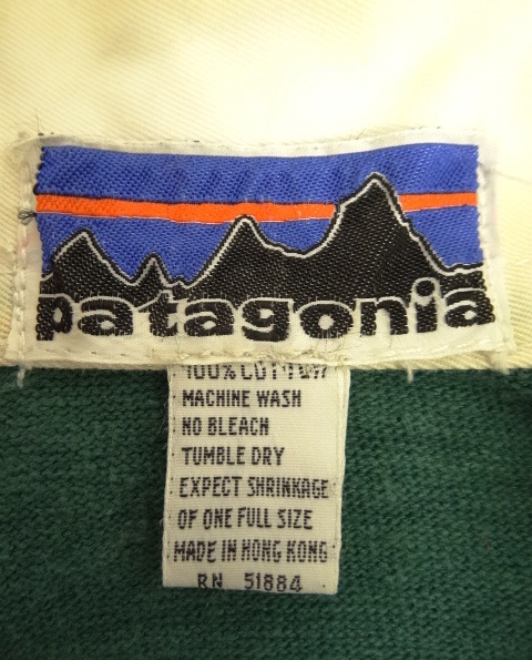 画像: 70'S PATAGONIA 白タグ前期 ラガーシャツ グリーン/イエロー＆ネイビー (VINTAGE)