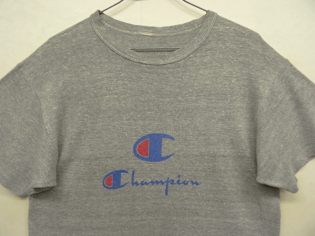 画像: 80'S CHAMPION トリコタグ 88/12 Tシャツ ロゴプリント 杢グレー USA製 (VINTAGE)