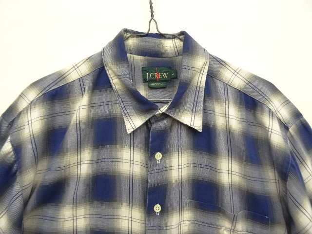 画像: 90'S J.CREW 旧タグ コットン 長袖シャツ オンブレチェック USA製 (VINTAGE)