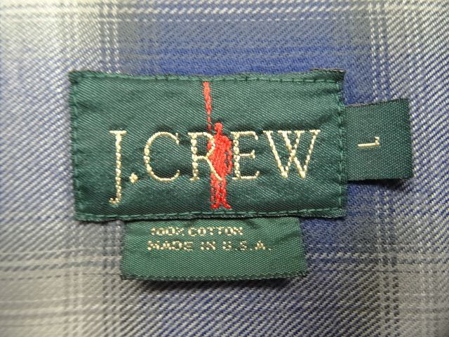 画像: 90'S J.CREW 旧タグ コットン 長袖シャツ オンブレチェック USA製 (VINTAGE)