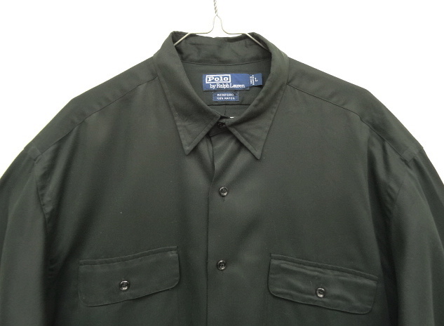 画像: 90'S RALPH LAUREN "BENFORD" レーヨン 長袖シャツ ブラック (DEADSTOCK)