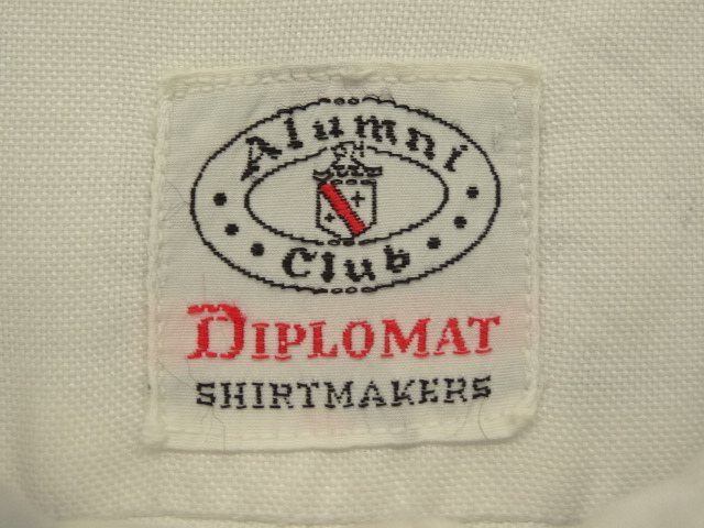 画像: 60'S DIPLOMAT SHIRTMAKERS "6ボタン" 3点留めボタンダウンシャツ ホワイト USA製 (VINTAGE)