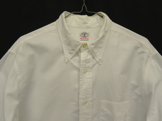 画像: 60'S DIPLOMAT SHIRTMAKERS "6ボタン" 3点留めボタンダウンシャツ ホワイト USA製 (VINTAGE)