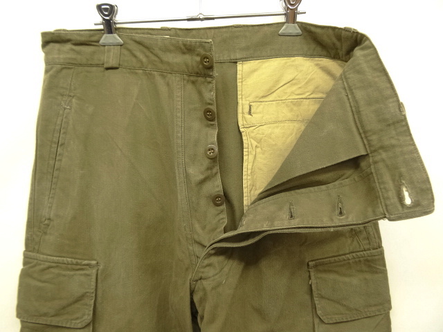 画像: 50'S フランス軍 M47 HBT フィールドパンツ 後期型 KHAKI サイズ33 (VINTAGE)