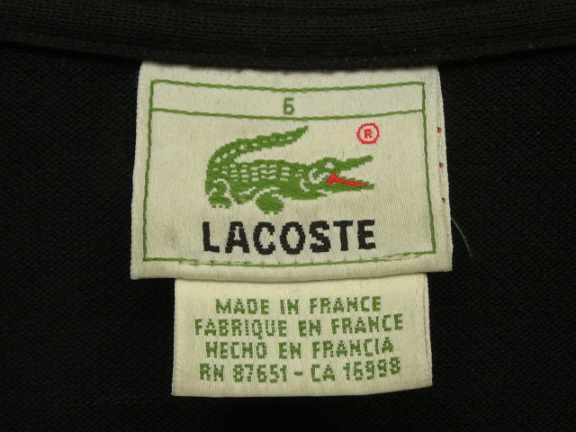 画像: 80'S CHEMISE LACOSTE ポロシャツ ブラック フランス製 (VINTAGE)