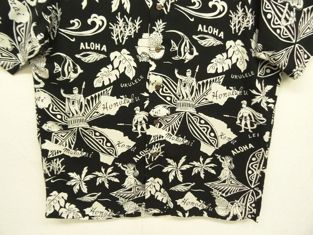 画像: 90'S RALPH LAUREN "CLASSIC FIT" ビスコース 半袖 オープンカラーシャツ ブラックベース/花柄 (VINTAGE)