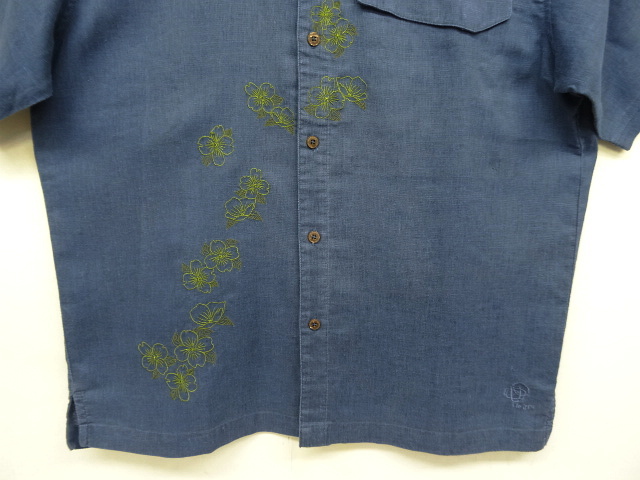画像: 00'S PATAGONIA "RHYTHM" ヘンプ/ポリ 刺繍入り 半袖 オープンカラーシャツ (VINTAGE)