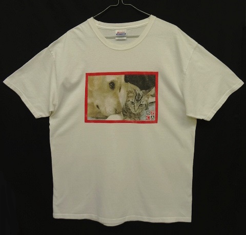 画像1: SPCA INTERNATIONAL (国際動物虐待防止協会) 半袖 フォトTシャツ ホワイト (VINTAGE)