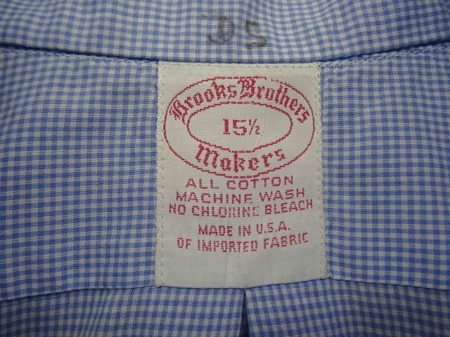 画像: 70'S BROOKS BROTHERS 6ボタン 半袖 BDシャツ ギンガムチェック USA製 (VINTAGE)