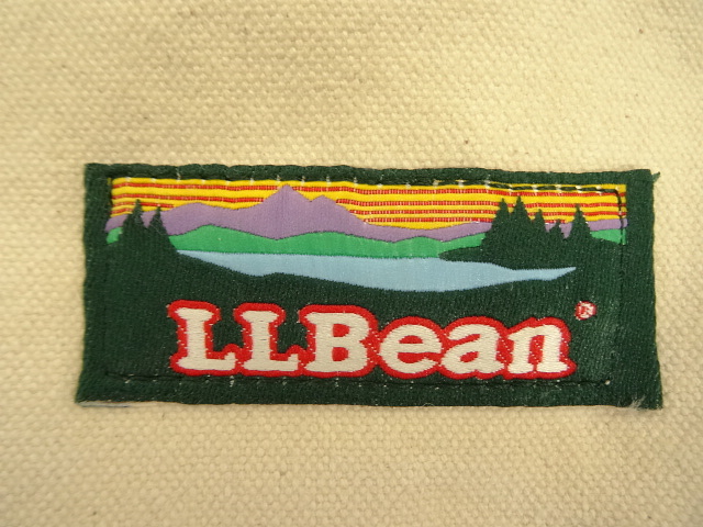 画像: 80'S LL Bean レザーハンドル キャンバス トートバッグ パープル/ホワイト USA製 (VINTAGE)