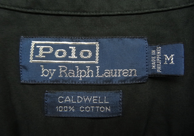 画像: 90'S RALPH LAUREN "CALDWELL" コットン 半袖 オープンカラーシャツ ブラック (VINTAGE)