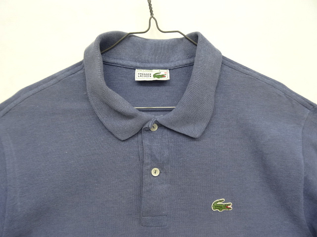 画像: 80'S CHEMISE LACOSTE ポロシャツ ヘザーブルー フランス製 (VINTAGE)