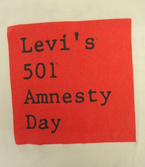 画像: 90'S LEVIS 501 "AMNESTY DAY" シングルステッチ Tシャツ ホワイト USA製 (VINTAGE)