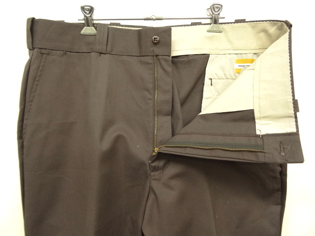 画像: 80'S UNKNOWN "PERMA-PREST" ワークパンツ フラッシャー付き ブラウン (DEADSTOCK)