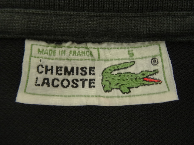 画像: 80'S CHEMISE LACOSTE ポロシャツ ブラック フランス製 (VINTAGE)