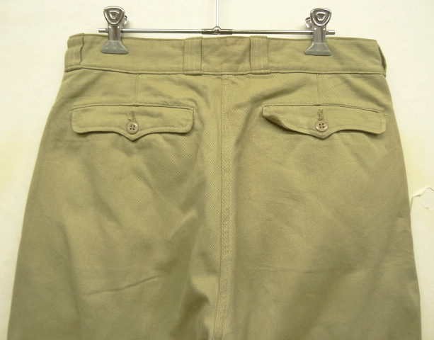 画像: 60'S フランス軍 M52 プリーツ入り チノパンツ BEIGE 21 (VINTAGE)