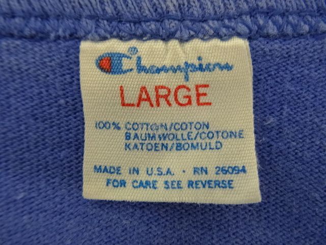 画像: 80'S CHAMPION トリコタグ ロゴプリント 半袖 Tシャツ ブルー USA製 (VINTAGE)