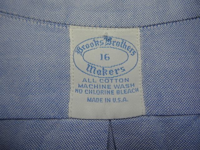 画像: 70'S BROOKS BROTHERS "6ボタン" オックスフォード 半袖 BDシャツ ブルー USA製 (VINTAGE)