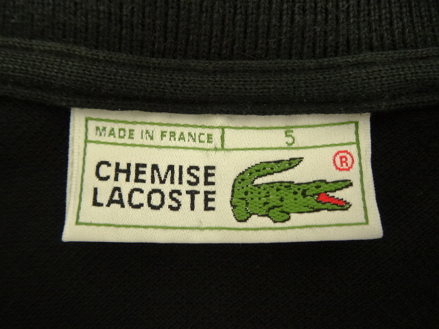 画像: 80'S CHEMISE LACOSTE ポロシャツ ブラック フランス製 (VINTAGE)