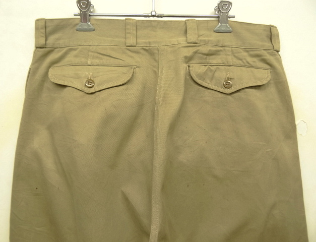 画像: 60'S フランス軍 M52 プリーツ入り チノパンツ BEIGE 33 (VINTAGE)