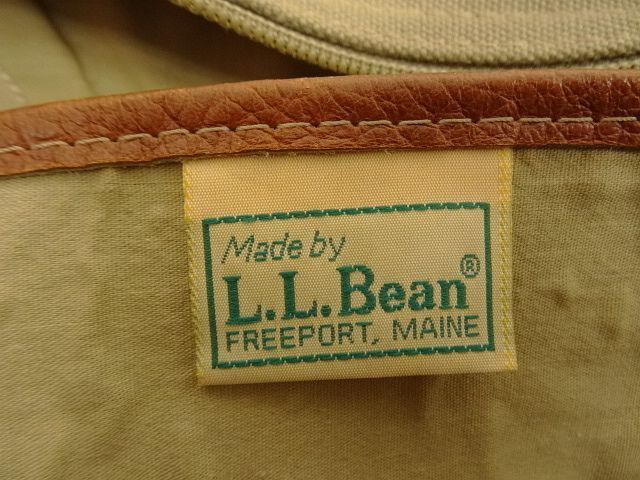 画像: 80'S LL Bean キャンバス/レザー ショルダーストラップ付 ブリーフケース カーキ USA製 (VINTAGE)