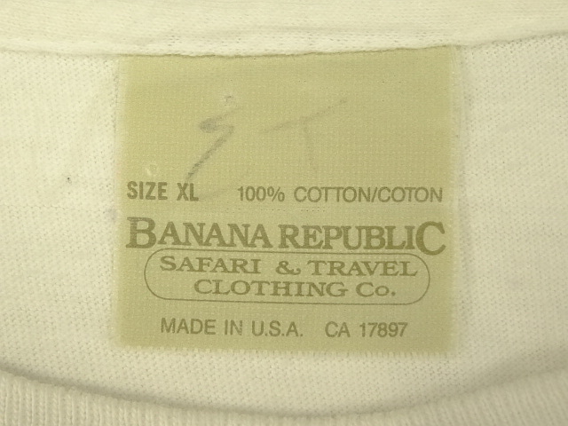 画像: 80'S BANANA REPUBLIC "世界地図プリント" ポケット付き Tシャツ USA製 (VINTAGE)