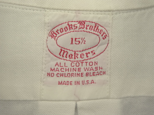 画像: 80'S BROOKS BROTHERS オックスフォード 半袖 BDシャツ ホワイト USA製 (VINTAGE)