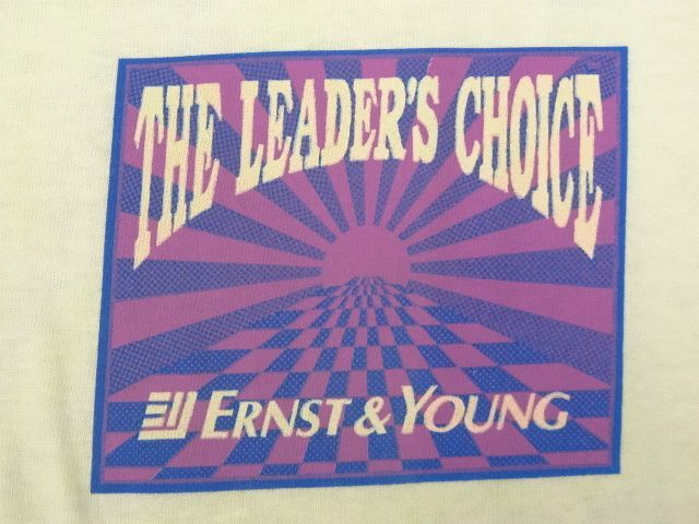 画像: 90'S ERNST & YOUNG "THE LEADER'S CHOICE" シングルステッチ 両面プリント Tシャツ USA製 (VINTAGE)