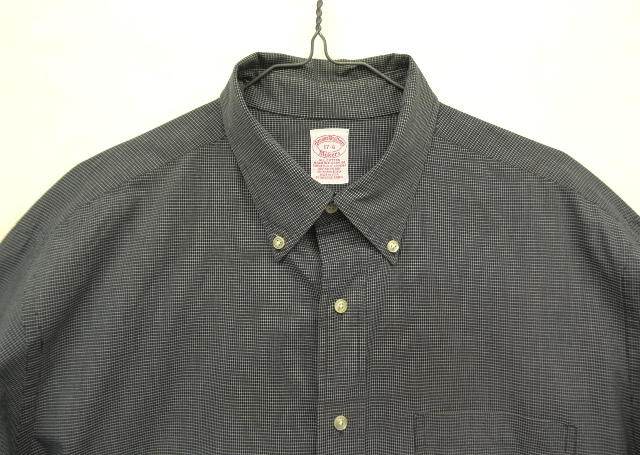 画像: 90'S BROOKS BROTHERS ポプリン BDシャツ ブラックベース/グラフチェック USA製 (VINTAGE)