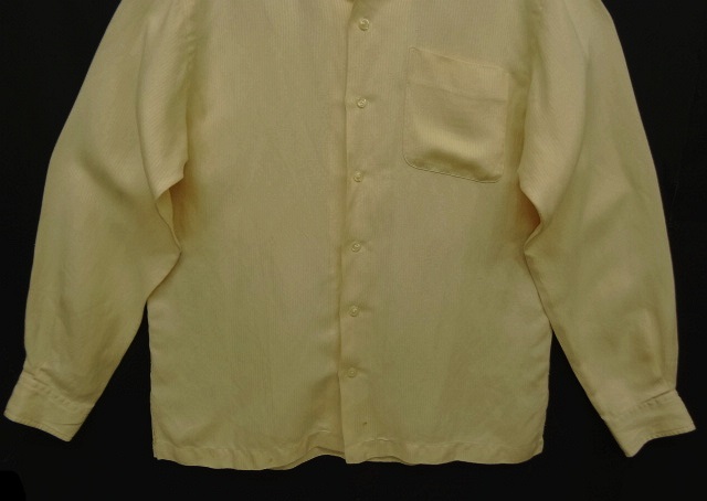 画像: 90'S RALPH LAUREN "CALDWELL" シルク/リネン ヘリンボーン 長袖 オープンカラーシャツ ベージュ (VINTAGE)