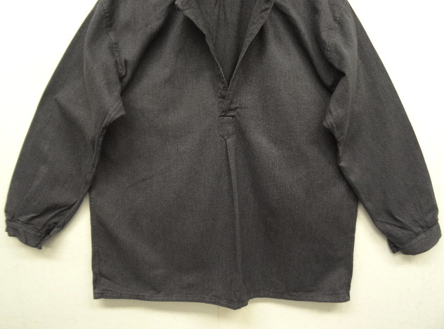 画像: 50'S LUTTEURS ブラックシャンブレー フード付き スモックジャケット (VINTAGE)