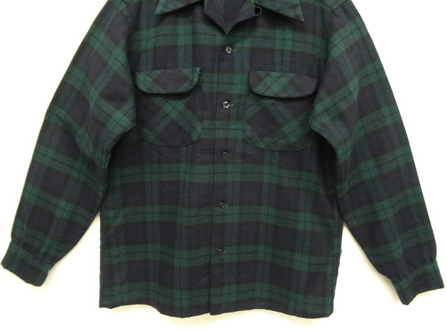 画像: 70'S PENDLETON "BOARD SHIRT" ウール オープンカラーシャツ チェック柄 USA製 (VINTAGE)