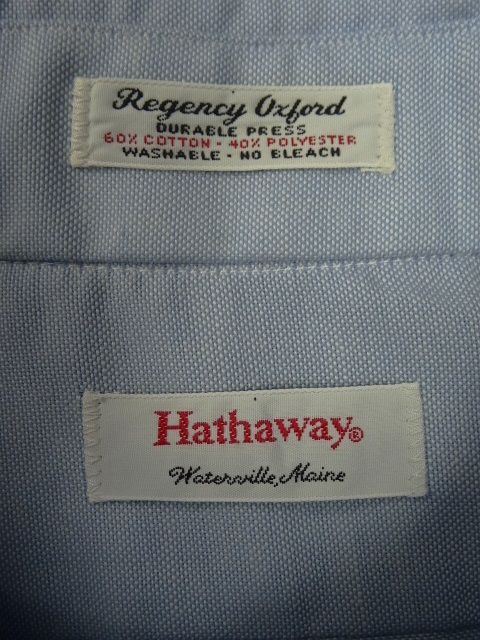 画像2: 80'S HATHAWAY "REGENCY OXFORD" 長袖 BDシャツ ブルー USA製 (VINTAGE)