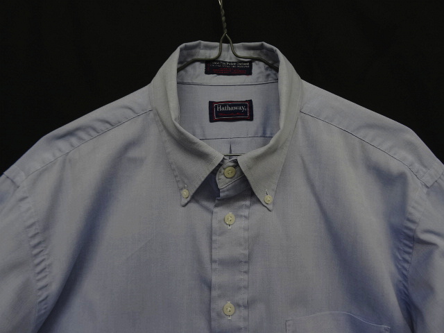 画像: 80'S HATHAWAY "PIMA PINPOINT OXFORD" 長袖 BDシャツ ブルー USA製 (VINTAGE)