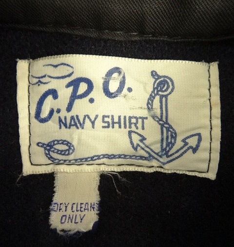 画像: 60'S C.P.O NAVY SHIRT イカリボタン ウール CPOシャツ ネイビー (VINTAGE)