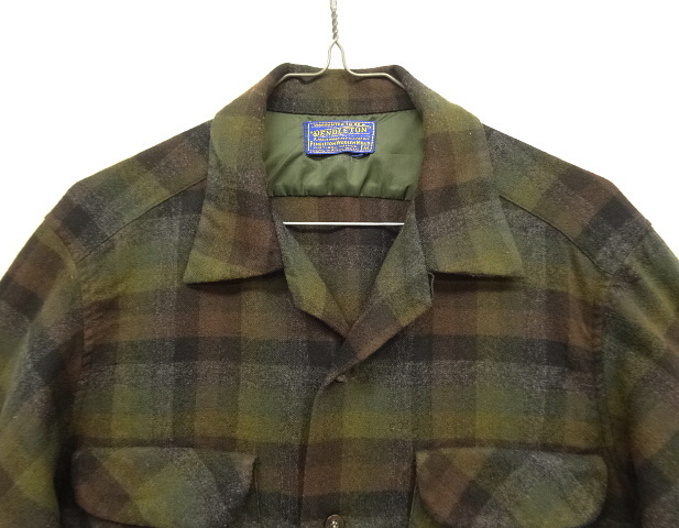 画像: 60'S PENDLETON "BOARD SHIRT" ウール オープンカラーシャツ チェック柄 USA製 (VINTAGE)