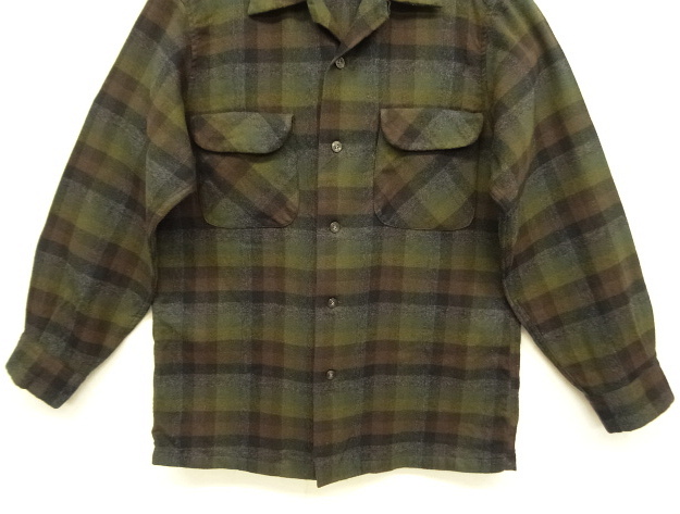 画像: 60'S PENDLETON "BOARD SHIRT" ウール オープンカラーシャツ チェック柄 USA製 (VINTAGE)